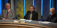 Helmut Kohl und Professor Eugen Biser im TV-Studio
