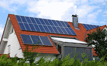 Solarzellen auf einem Dach