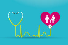 Herzmodell mit Lebenslinie