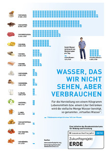 Infografik über virtuelles Wasser