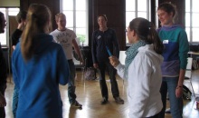 Stagetraining des Junior Science Slams in Braunschweig; Quelle: J. Kuhnert/WiD