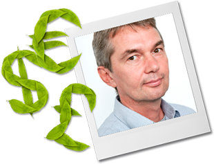 Collage aus Portraitbild von Dr. Klaus Rennings und den Symbolen für Euro, Dollar und Britisches Pfund