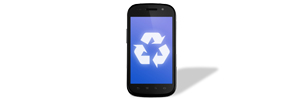 Handy mit Recyling-Symbol
