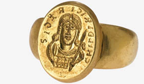 Goldener Siegelring aus dem Grab des Frankenkönigs Childerich