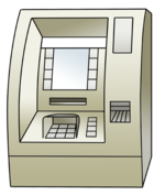 Illustration eines Geldautomats
