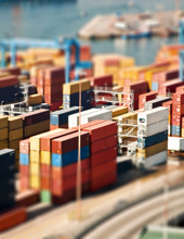 Bunte Container am Hafen