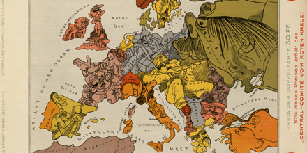 Walter Trier: Karte von Europa im Jahre 1914