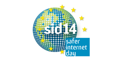 Link zum Safer Internet Day 2014/ Logo mit Schriftzug: sid 2014 – Safer Internet Day