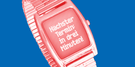 Eine Uhr zeigt an, dass die Zeit knapp ist
