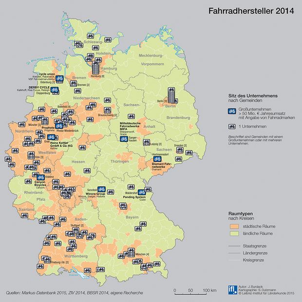 Karte zum deutschen Fahrradmarkt
