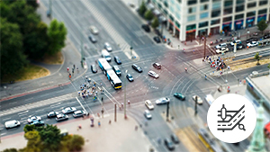 Straßenkreuzung von oben