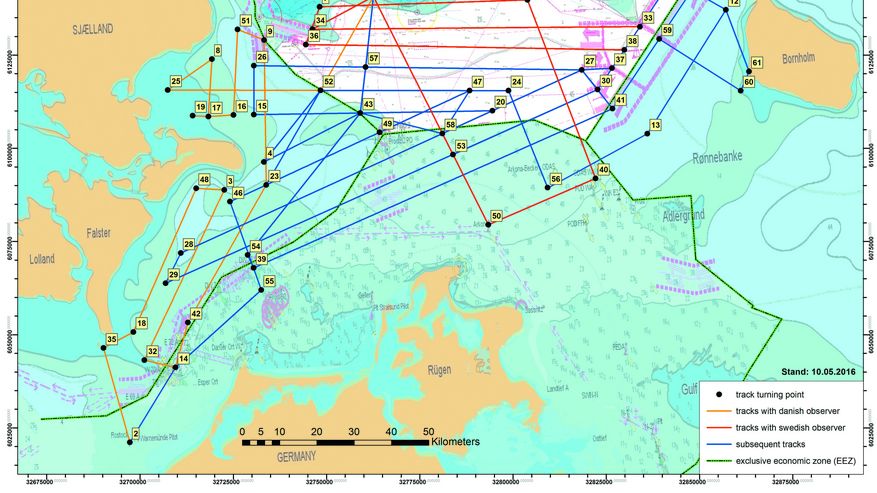 Karte Berge und Täler der Ostsee