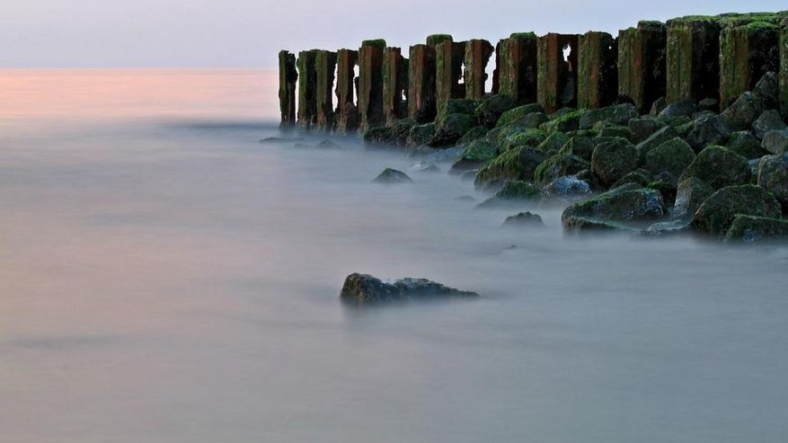 Foto von Nebel an der Küste der Nordsee