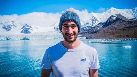 Der marine Biogeograph Oliver Hogg arbeitet beim British Antarctic Survey. Foto von dem marinen Biogeograph Oliver Hogg, British Antarctic Survey