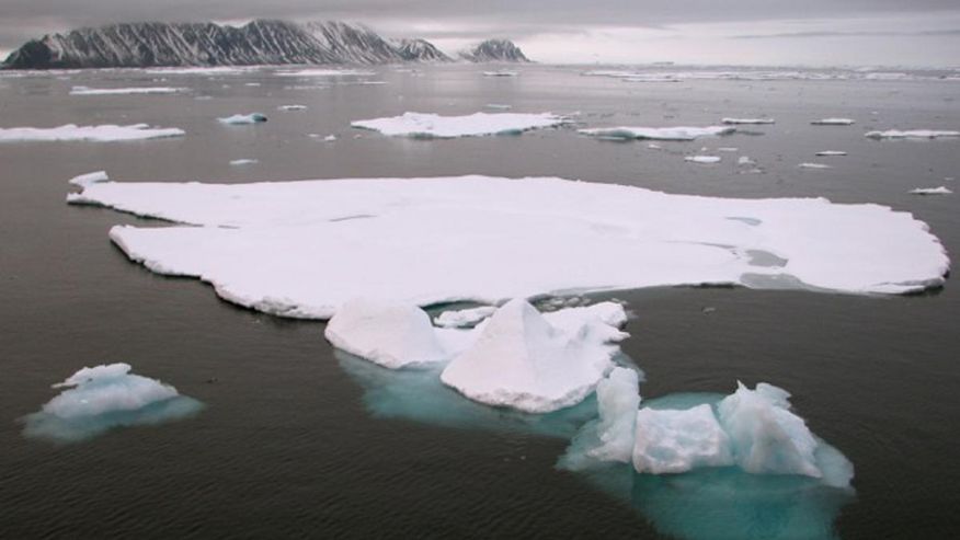 Meereseisbedeckung in der Arktis.