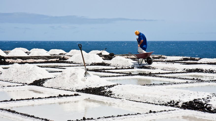 Salzbecken entlang der Küste