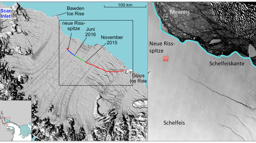 Aufnahme des Larsen-C Schelfeis an der Antarktischen Halbinsel