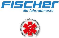 Foto des Logos von Fischer und des Gesundheitslogos