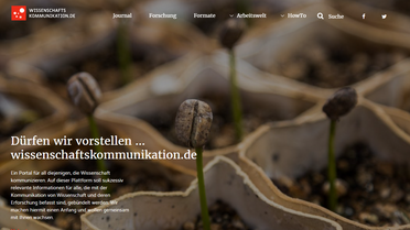 Foto, das die neue Website wissenschaftskommunikation.de zeigt. 