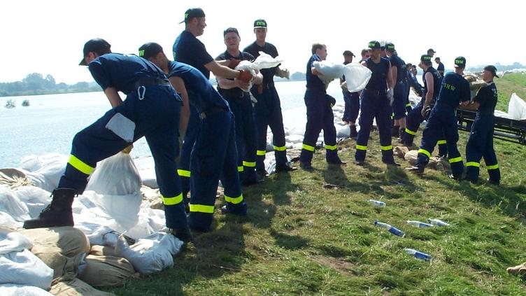 Foto einer Sandsackkoordinierungsstelle