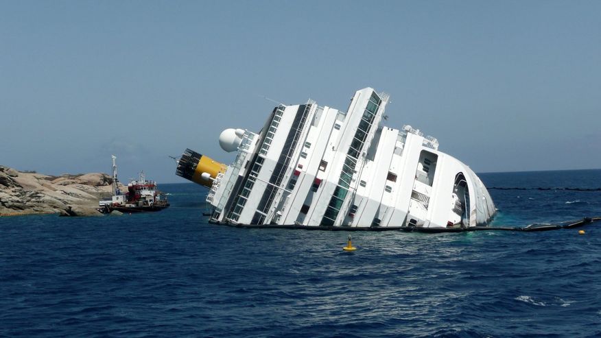 Foto des havarierten Schiffes „Costa Concordia"