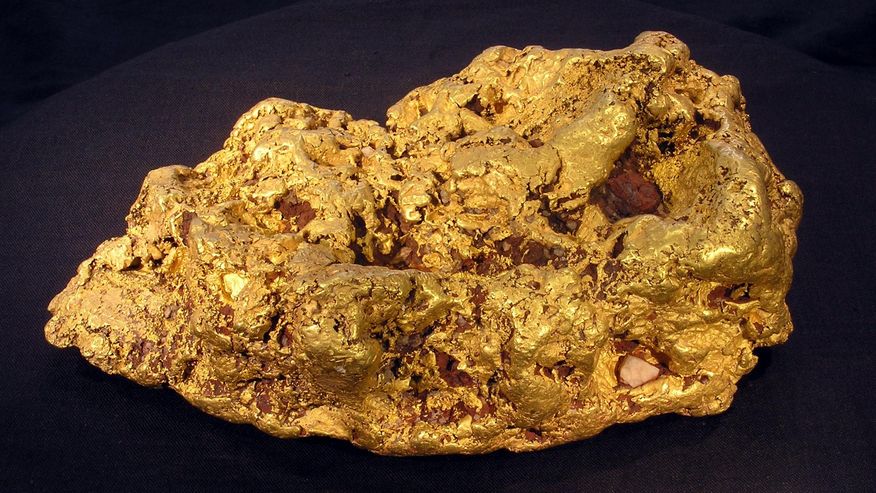 Foto eines 8 kg schweren Goldnugget aus Victoria (Australien)