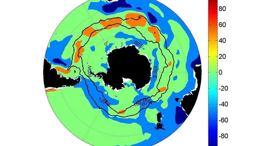 Grafik der jährlichen Oberflächenerwärmung des Ozeans