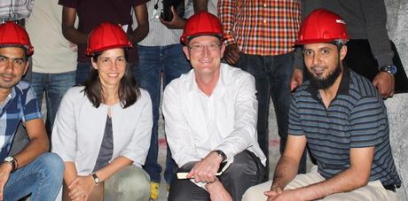 Ein Gruppenphoto mit Bergleuten und Mitgliedern des Forschungsprojekts.