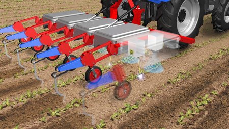 Vision einer Unkrautbekämpfung die Hacktechnik mit Lasertechnik kombiniert für einen umweltverträglichen Zuckerrüben-Anbau. © K.U.L.T. Kress Umweltschonende Landtechnik GmbH