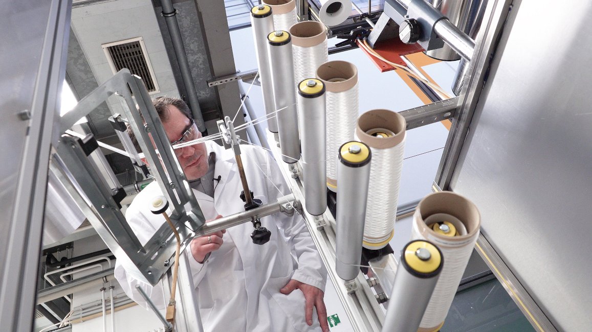 Foto der Produktion von PLA-Fasern