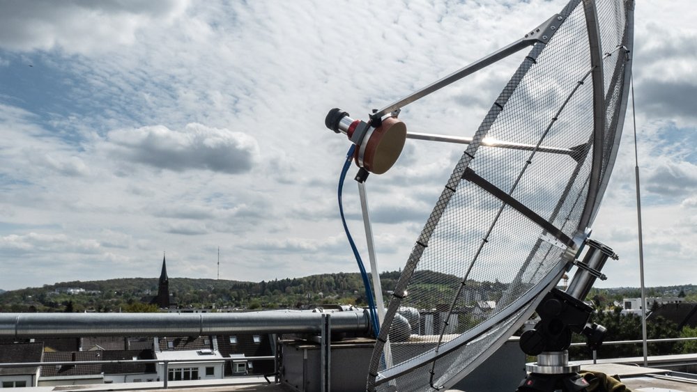 Foto von der Sendeantenne "Moonbounce". 