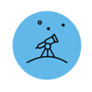 Illustration eines Teleskops.