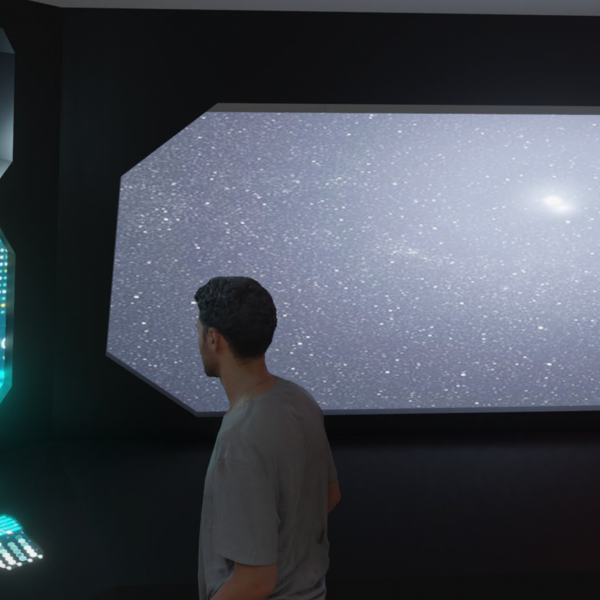 Ein Bild des Cockpits mit einer Beispielperson.