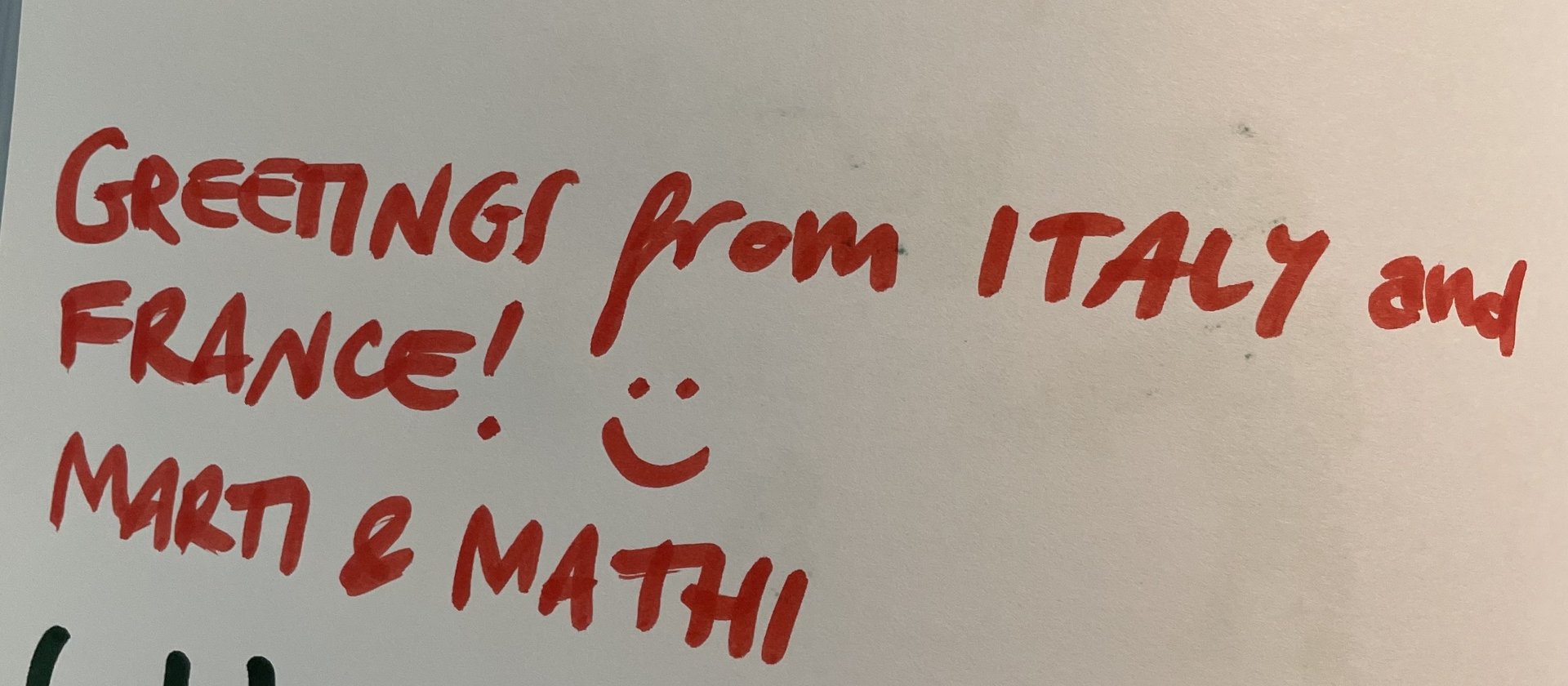 Greetings from Italy and France! Marti und Mathi