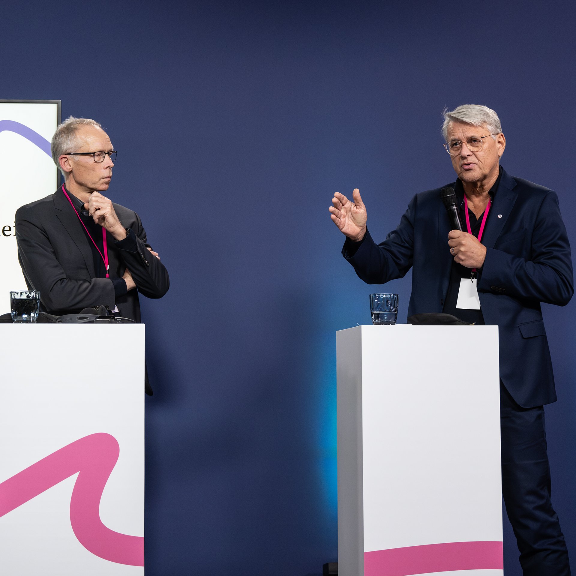 Dr. Volker Meyer-Guckel und Professor Johann Rockström im Podiumsgespräch.