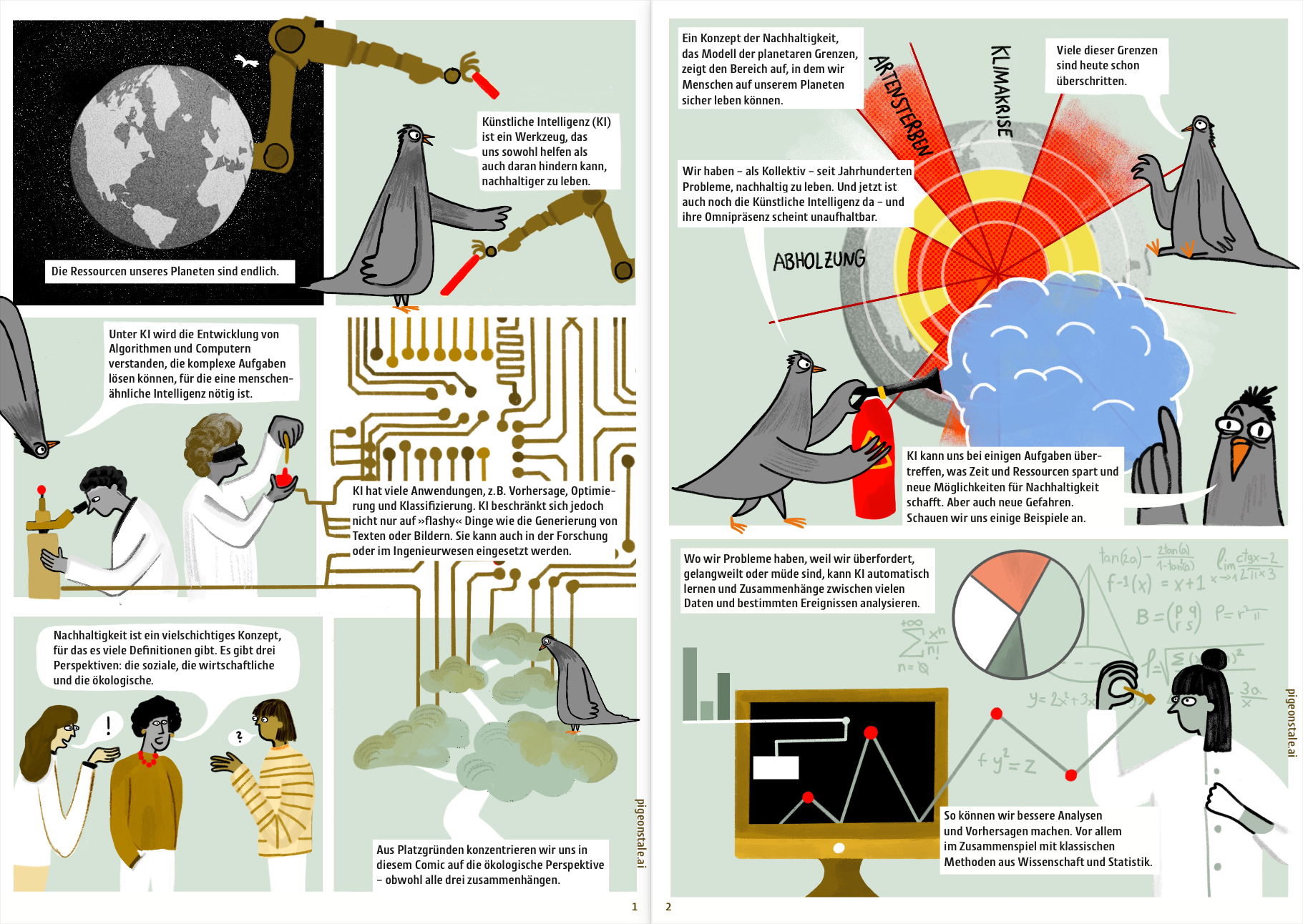 Doppelseite 3 der Graphic Novel „A Pigeon's Tale“.
