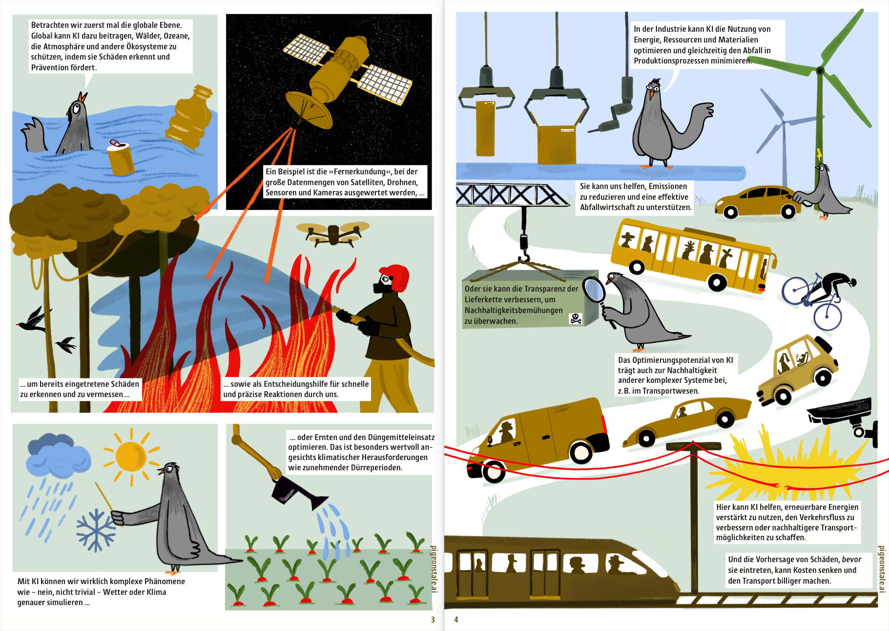 Doppelseite 4 der Graphic Novel „A Pigeon's Tale“.