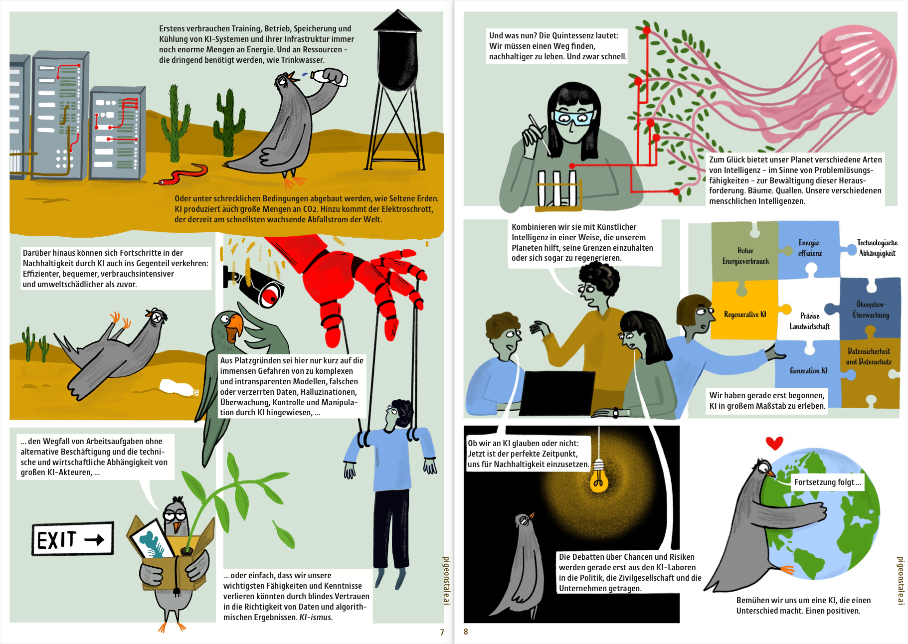 Doppelseite 6 der Graphic Novel „A Pigeon's Tale“.