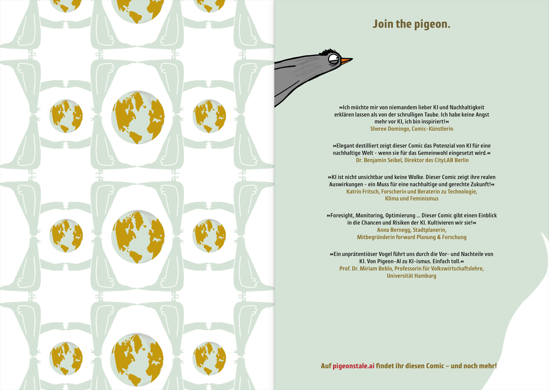 Doppelseite 8 der Graphic Novel „A Pigeon's Tale“.