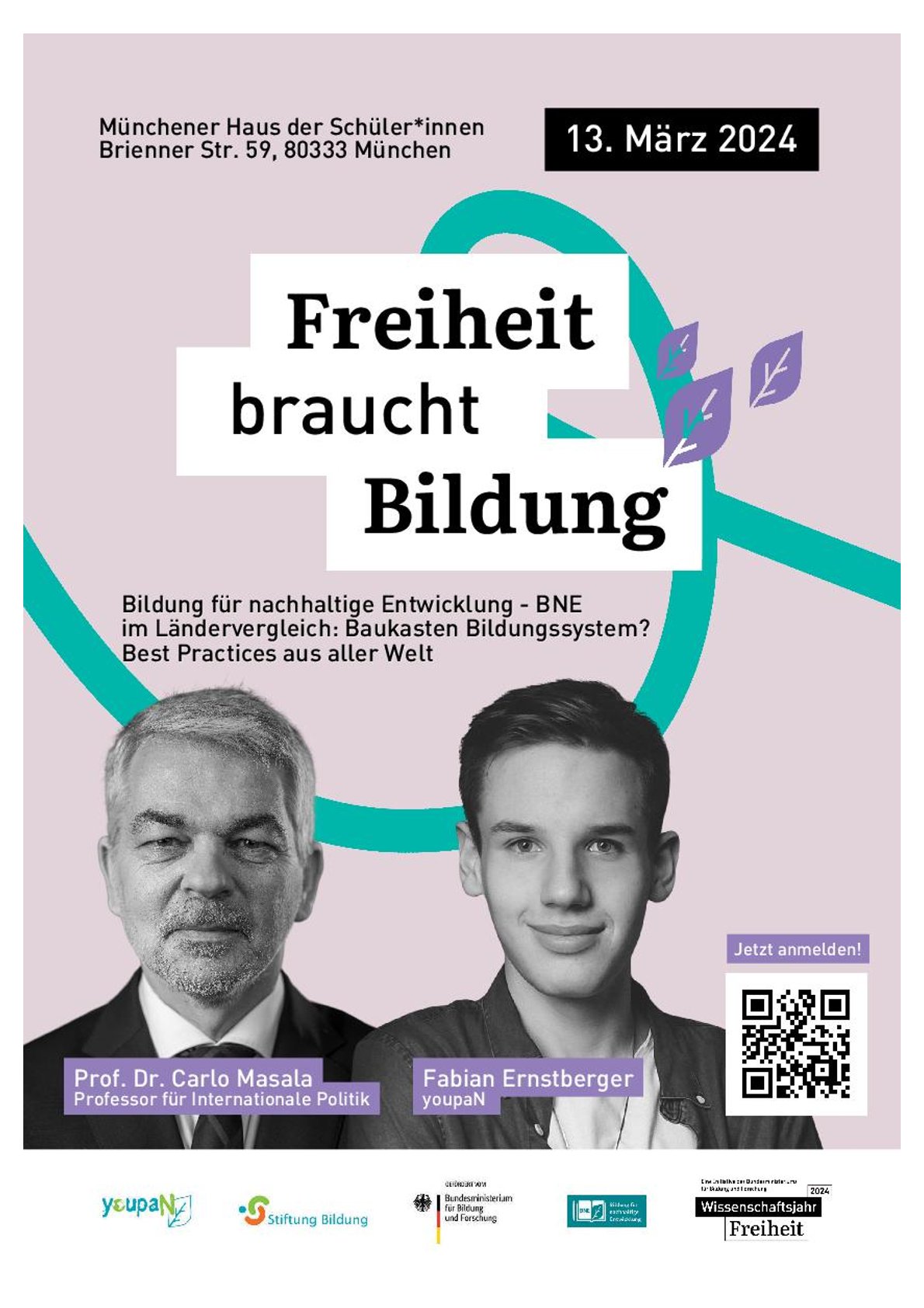 Bildaufschrift: Freiheit braucht Bildung - 13. März 2024.