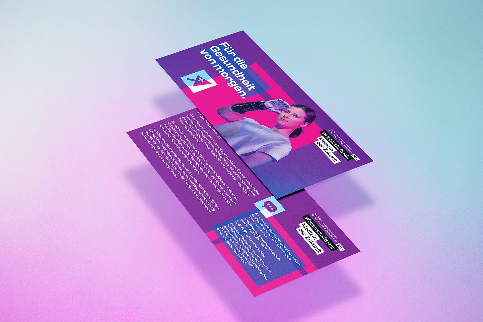 Flyer mit Informationen zum Wissenschaftsjahr 2026 – Medizin der Zukunft.