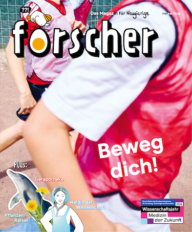 Cover des forscher-Magazins "Beweg dich!" aus dem Herbst 2026