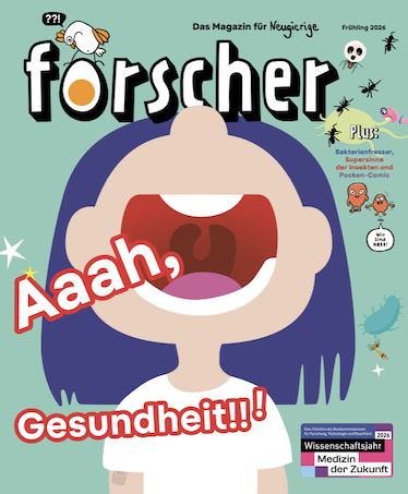 Cover des forscher-Magazins mit Aufschrift "Aaah, Gesundheit"