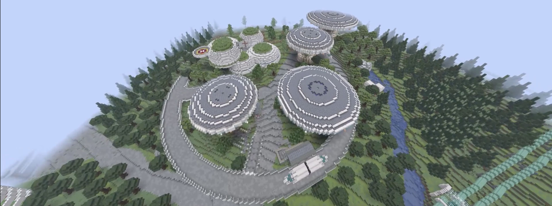 Kraftwerke von oben in Minecraft gebaut