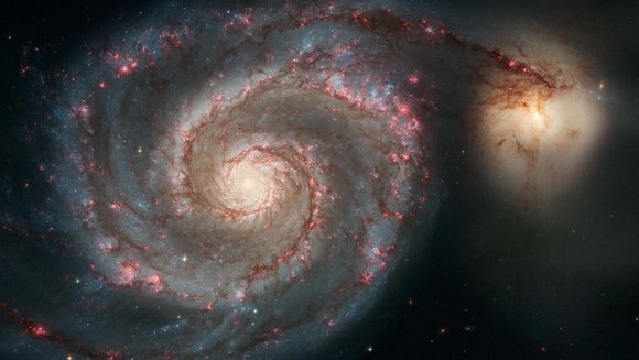 Ein Foto einer strudelförmigen Galaxie.