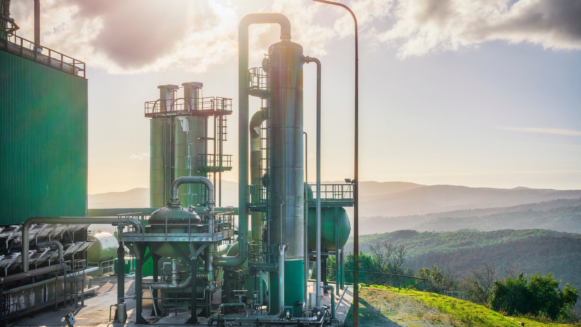 Rohre einer Geothermieanlage.