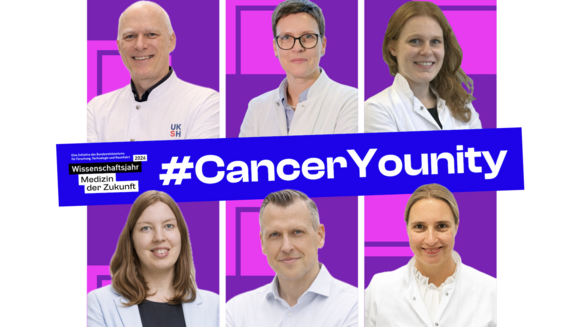 Collage aus sechs Porträtfotos der Projektverantwortlichen von CancerYounity