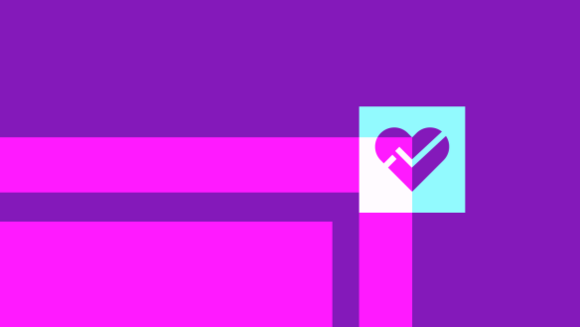 Grafische Darstellung eines Herzens auf Rechtecken