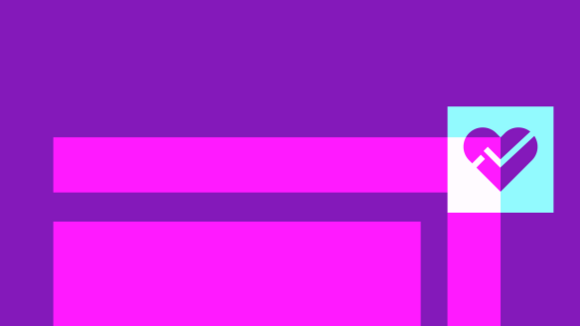 Grafische Darstellung eines Herzens auf Rechtecken