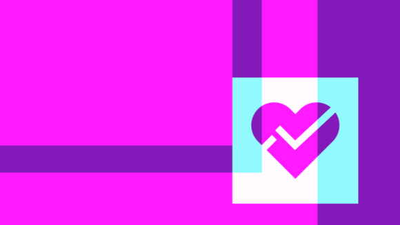 Grafische Darstellung eines Herzens auf Rechtecken